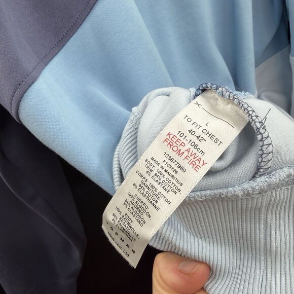 EUC Topman Men's Co-Ord Color Block Sweatshirt Blue Size L - Picture 4 of 8